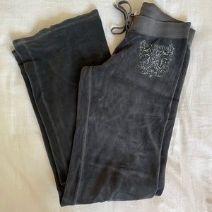 VINTAGE Juicy Couture Velour Gray Track Pants Size P (XS/0)